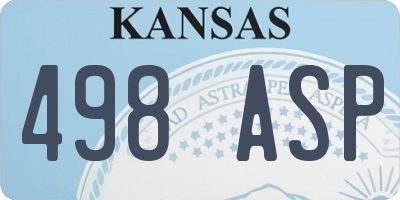 KS license plate 498ASP