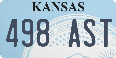 KS license plate 498AST