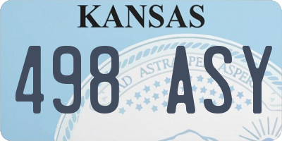 KS license plate 498ASY