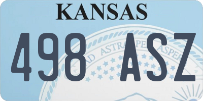 KS license plate 498ASZ
