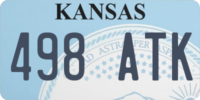 KS license plate 498ATK