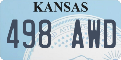 KS license plate 498AWD