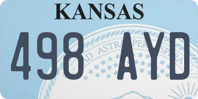 KS license plate 498AYD