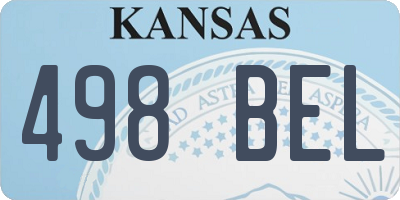 KS license plate 498BEL