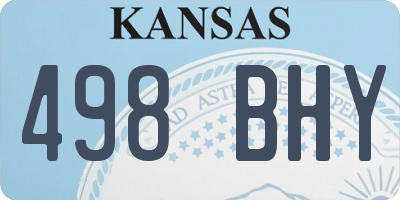 KS license plate 498BHY
