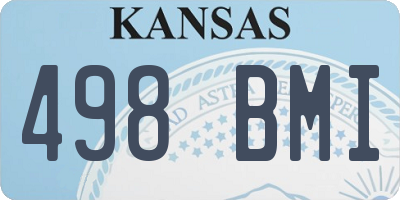 KS license plate 498BMI