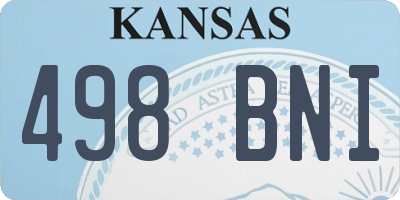 KS license plate 498BNI