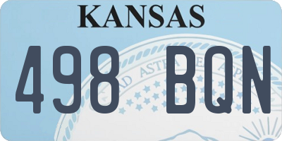 KS license plate 498BQN