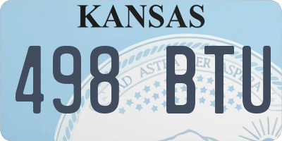 KS license plate 498BTU