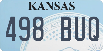 KS license plate 498BUQ