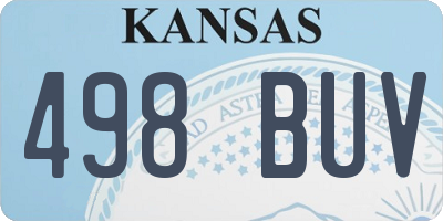 KS license plate 498BUV