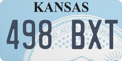 KS license plate 498BXT