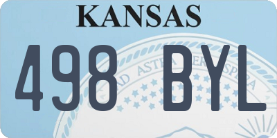 KS license plate 498BYL