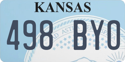 KS license plate 498BYO
