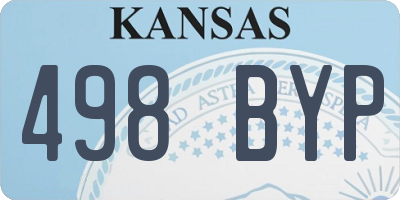 KS license plate 498BYP
