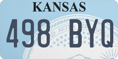 KS license plate 498BYQ