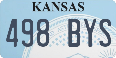 KS license plate 498BYS