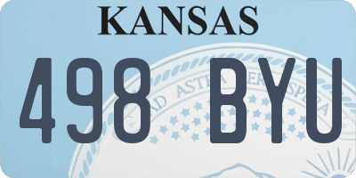 KS license plate 498BYU