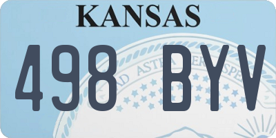 KS license plate 498BYV