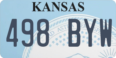 KS license plate 498BYW