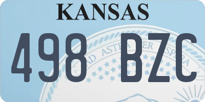KS license plate 498BZC