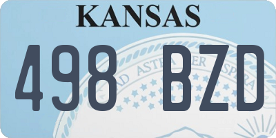 KS license plate 498BZD