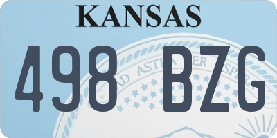 KS license plate 498BZG