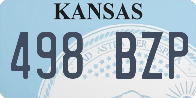 KS license plate 498BZP