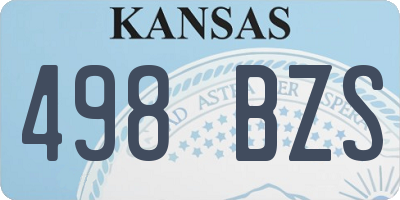 KS license plate 498BZS