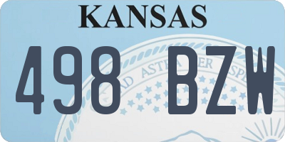 KS license plate 498BZW