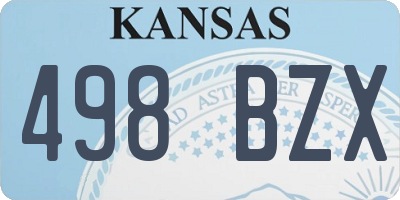 KS license plate 498BZX