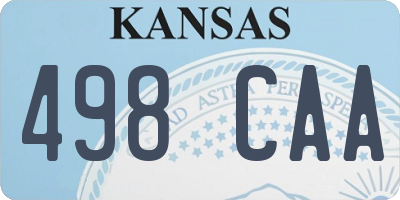 KS license plate 498CAA