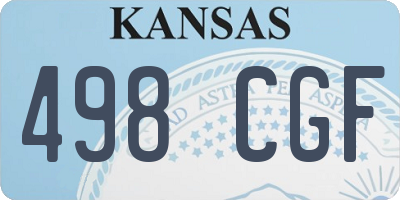 KS license plate 498CGF