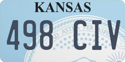 KS license plate 498CIV