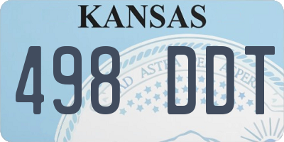 KS license plate 498DDT