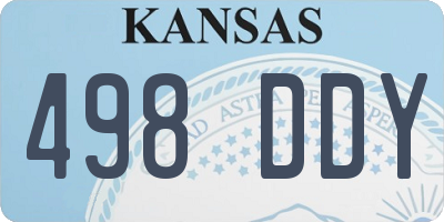 KS license plate 498DDY