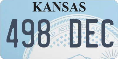 KS license plate 498DEC