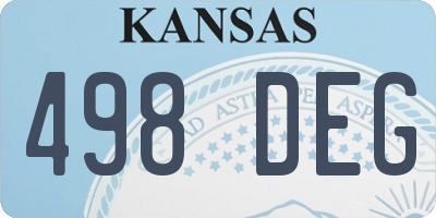 KS license plate 498DEG