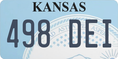 KS license plate 498DEI