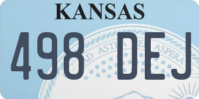 KS license plate 498DEJ