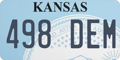 KS license plate 498DEM
