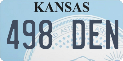 KS license plate 498DEN