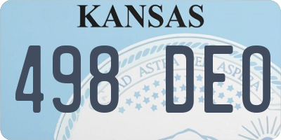 KS license plate 498DEO
