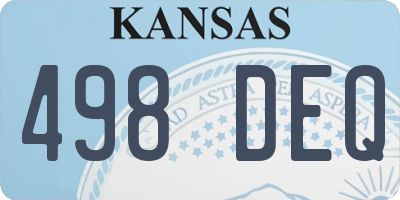 KS license plate 498DEQ