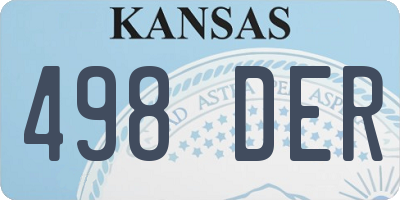 KS license plate 498DER
