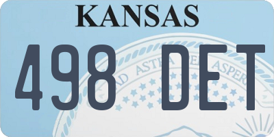 KS license plate 498DET