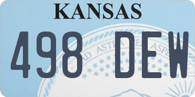KS license plate 498DEW
