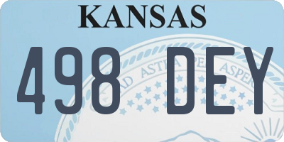 KS license plate 498DEY