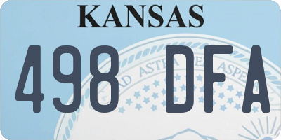 KS license plate 498DFA