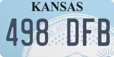 KS license plate 498DFB